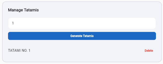 Manage Tatamis — generate mats for the tournament